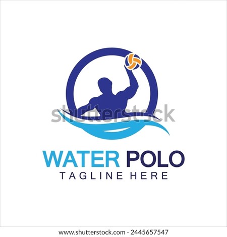 Water polo logo vector icon design. logo sport water polo