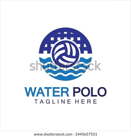 Water polo logo vector icon design. logo sport water polo