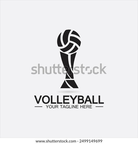 Winner Volleyball Championship Trophy Logo Design vector icon template. Volleyball trophy for winner award