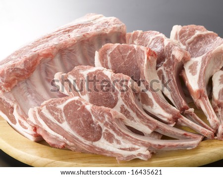 The rib meat of sheep