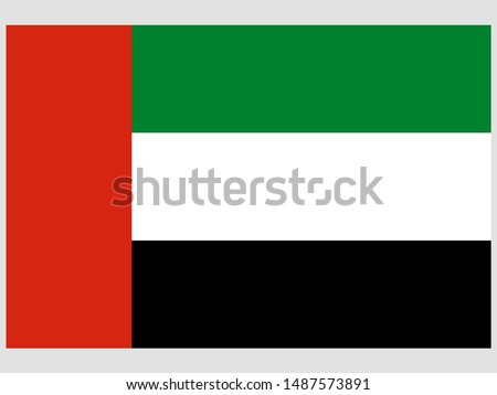 National flag of Islamic United Arab Emirates, UAE, Dubai, Abu Dhabi original color and proportion. Simply vector illustration eps10, from world countries flag set.