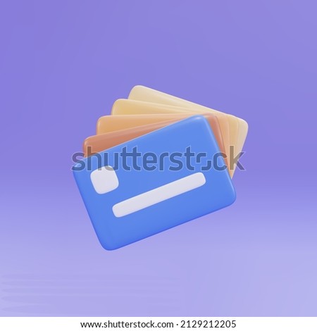 3d fan credit cards icon for contactless payments, online payment concept. Vector illustration.