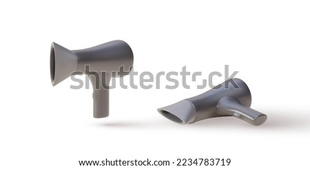 3d realistic two Hair Dryer machines. Vector illustration.