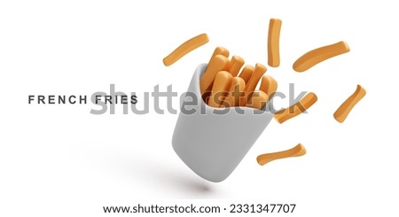 3d realistic French fries. Vector illustration.