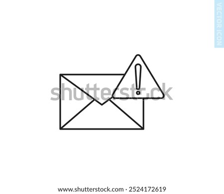 icon illustration vector graphic of message mail warning fit for web, button icon, design, etc.