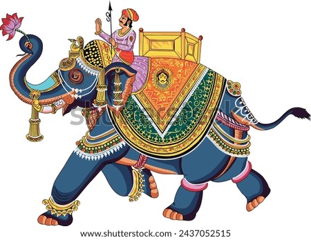 Mughal Elephant Artwork Vector Design