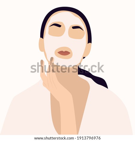 Similar – Image, Stock Photo woman with face mask standing on moving escalator