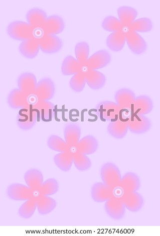 2yk gradient flower background. modern poster with vibrant graphic color, hologram. 90s, 00s psychedelic illustration. blurred poster. Stock vector illustration.