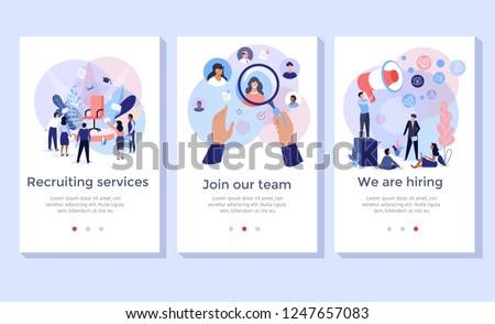Recruitment service concept illustration set, perfect for banner, mobile app, landing page
