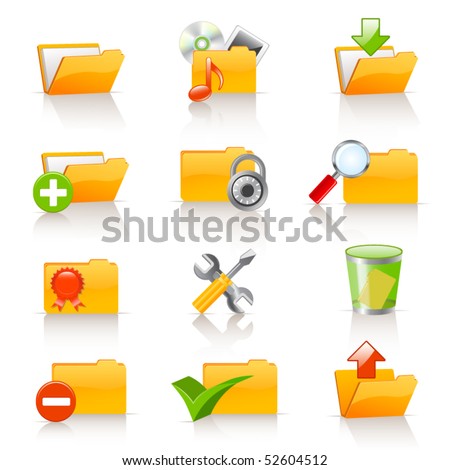 Set of vector folders