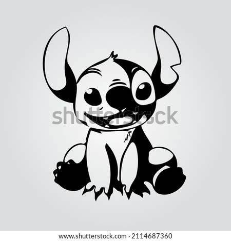 Stitch cartoon character. Lilo and stitch. Vinyl sticker