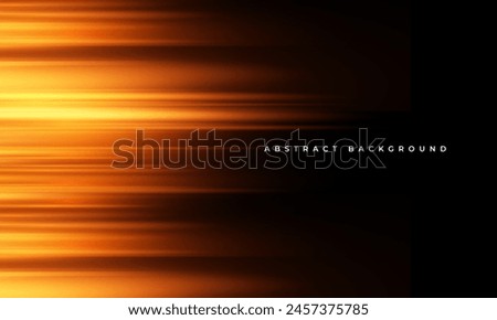 Black and orange modern abstract background with yellow glowing movement and high-speed light effect. Vector illustration