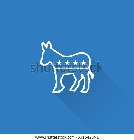 Line Democrat Party Donkey Symbol