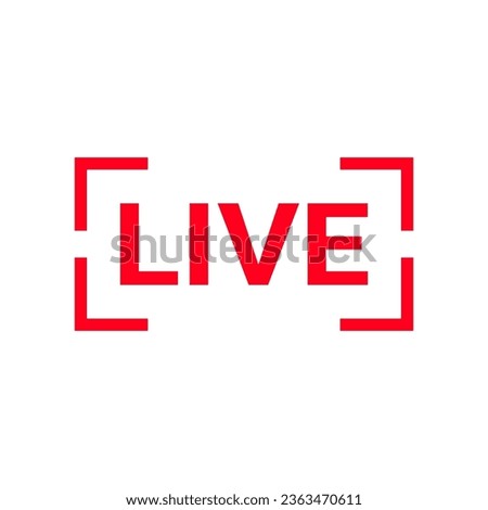 Live streaming icon for tv, social media, online channel, breaking news. Button for broadcasting, livestream or online stream.