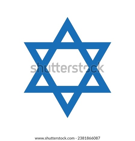 Star of David. Shield of David. Jewish star Israeli religious symbol. Judaism sign. Vector illustration