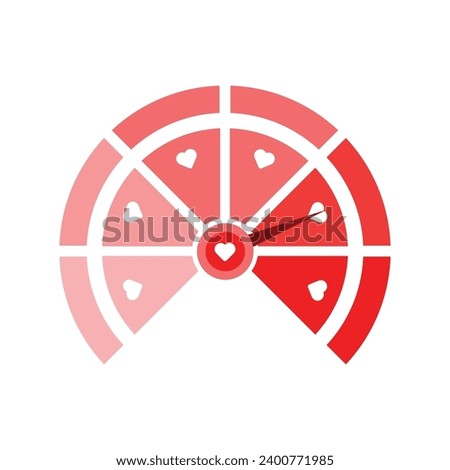 Indicator of love. Infographic loading sign Valentine's day loading bar with love hearts. Progress status bar. Vector illustration isolated on white background.