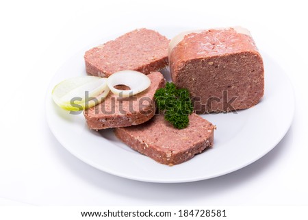 Corned Beef on a white plate