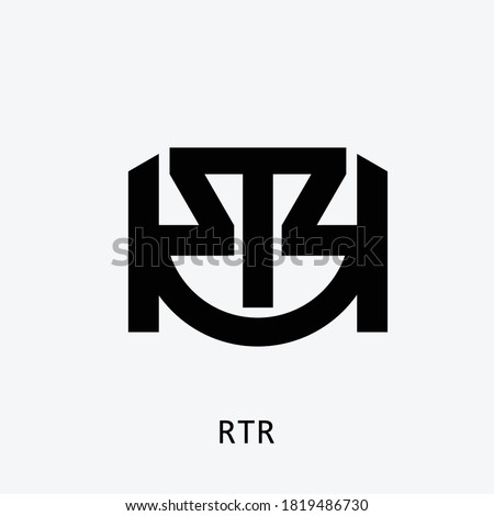 initial letter RTR monogram, vector logo template on white background