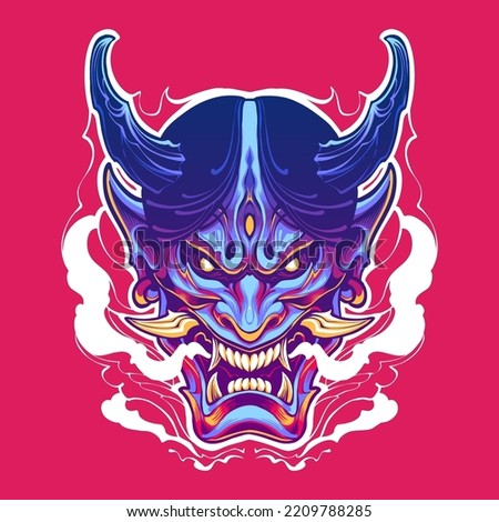 the japanese mask illustration vector