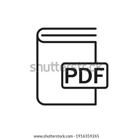 Book pdf format icon. Vector illustration