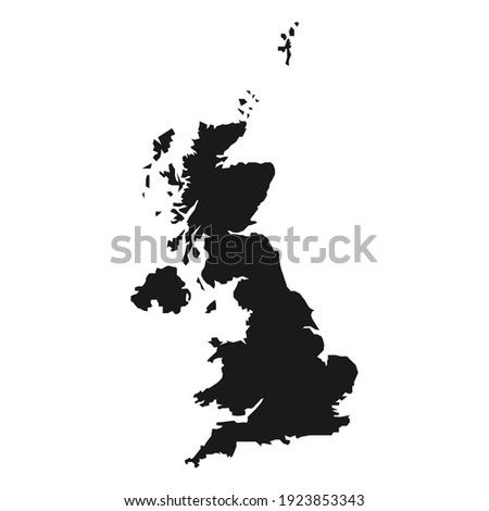England black map on white background