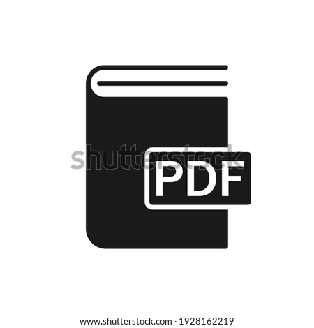 Black Book pdf format icon. Vector illustration