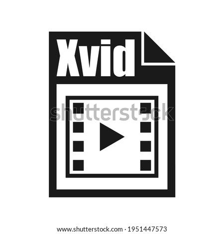 Xvid File Icon, Flat Design Style