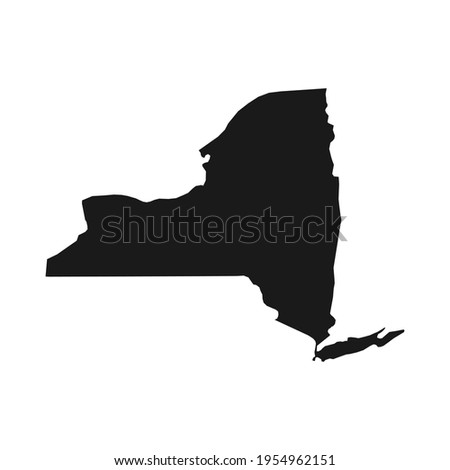 New York black map on white background