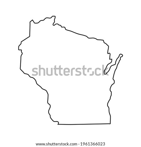 Wisconsin map on white background