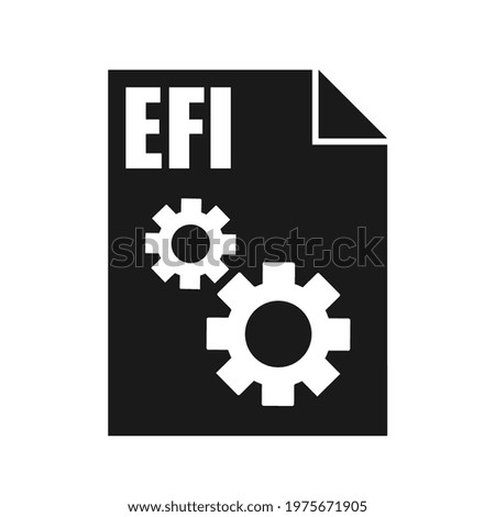 EFI Black File Vector Icon, Flat Design Style