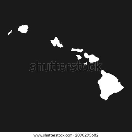 Hawaii map on black background