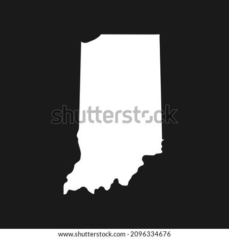 Indiana map on black background