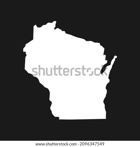 Wisconsin map on black background