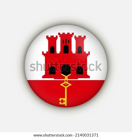 Country Gibraltar. Gibraltar flag. Vector illustration.