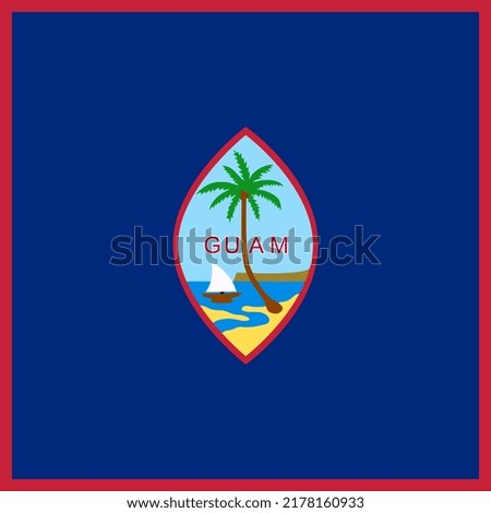 Guam flag, official colors. Vector illustration.