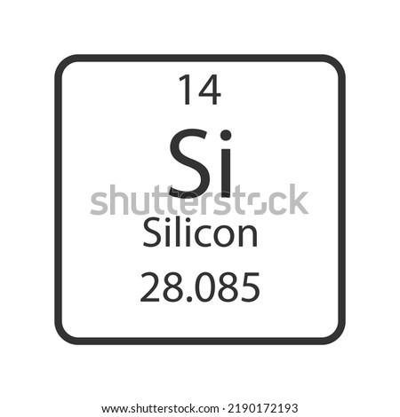 Silicon symbol. Chemical element of the periodic table. Vector illustration.
