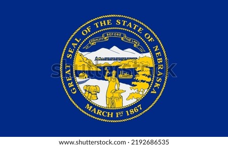 Nebraska state flag. Vector illustration.