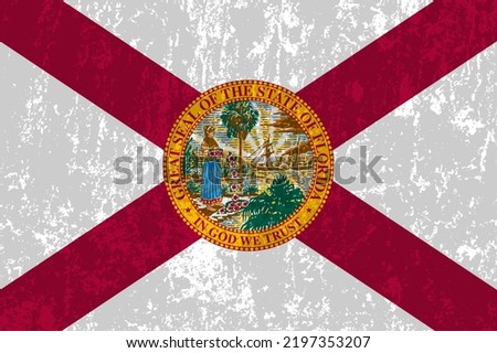 Florida state grunge flag. Vector illustration.