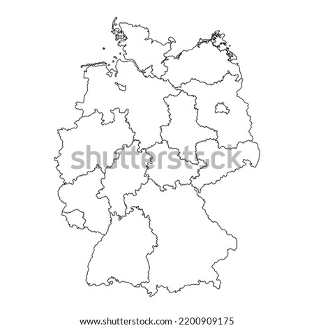 Germany map with regions. Vector illustration.