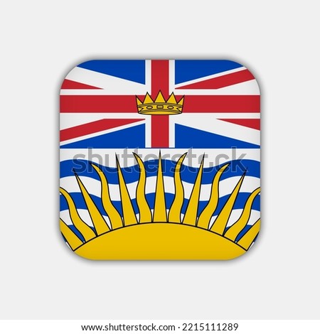 British Columbia flag, province of Canada. Vector illustration.
