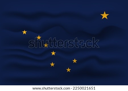 Waving flag of the Alaska state. Vector illustration.