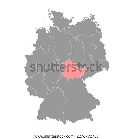Thuringia state map. Vector illustration.