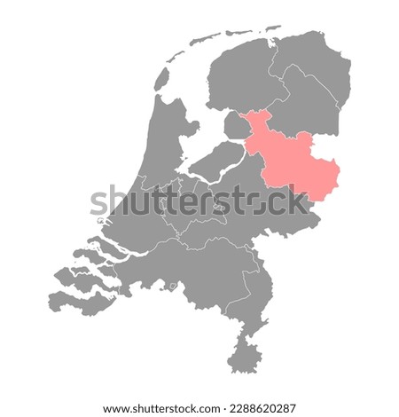 Overijssel province of the Netherlands. Vector illustration.