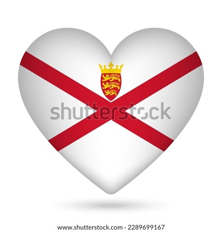 Jersey flag in heart shape. Vector illustration.