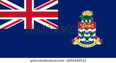 Cayman Islands flag, official colors and proportion. Vector illustration.