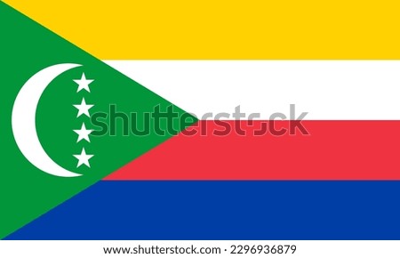 Comoros flag, official colors and proportion. Vector illustration.
