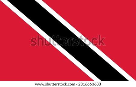 Trinidad and Tobago flag, official colors and proportion. Vector illustration.