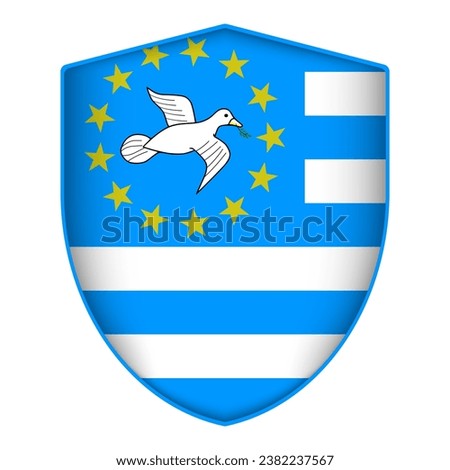 Federal Republic of Southern Cameroons flag in shield shape. Vector illustration.