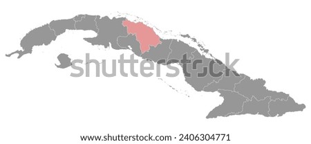 Villa Clara province map, administrative division of Cuba. Vector illustration.