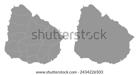 Uruguay map with administrative divisions. Vector illustration.
